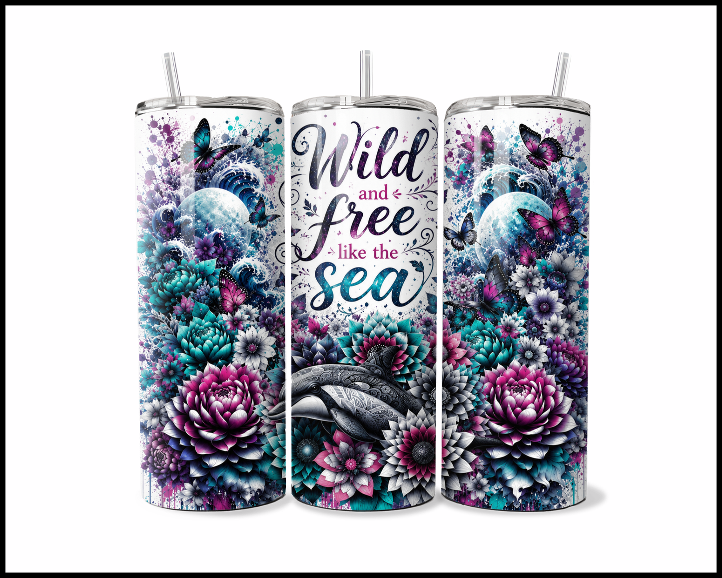Wild & Free Like The Sea Stainless Steel Tumbler (6057)