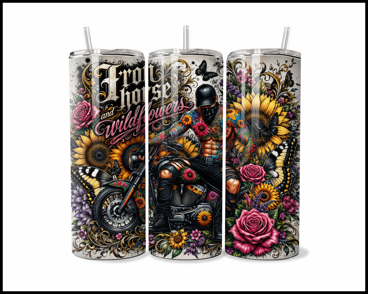 Iron Horse & Wildflowers Stainless Steel Tumbler (6058)