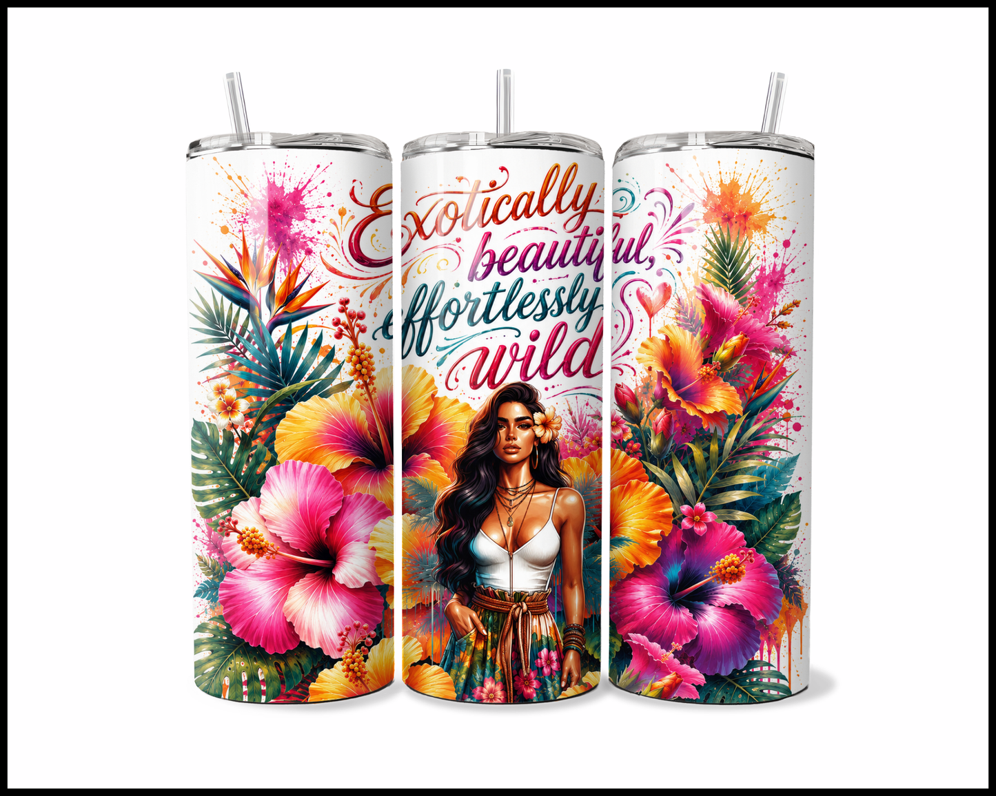Exotically Beautiful Effortlessly Wild Stainless Steel Tumbler (6061)