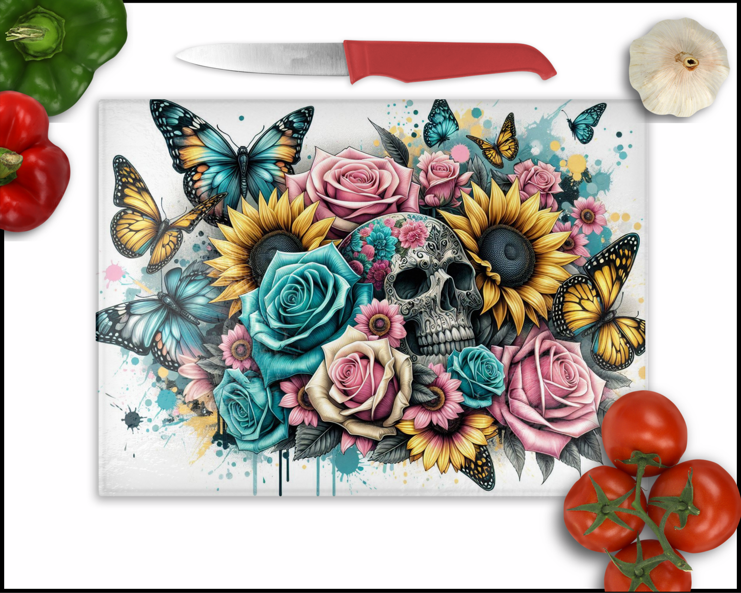 Floral Butterflies Sublimated Cutting Board (121)