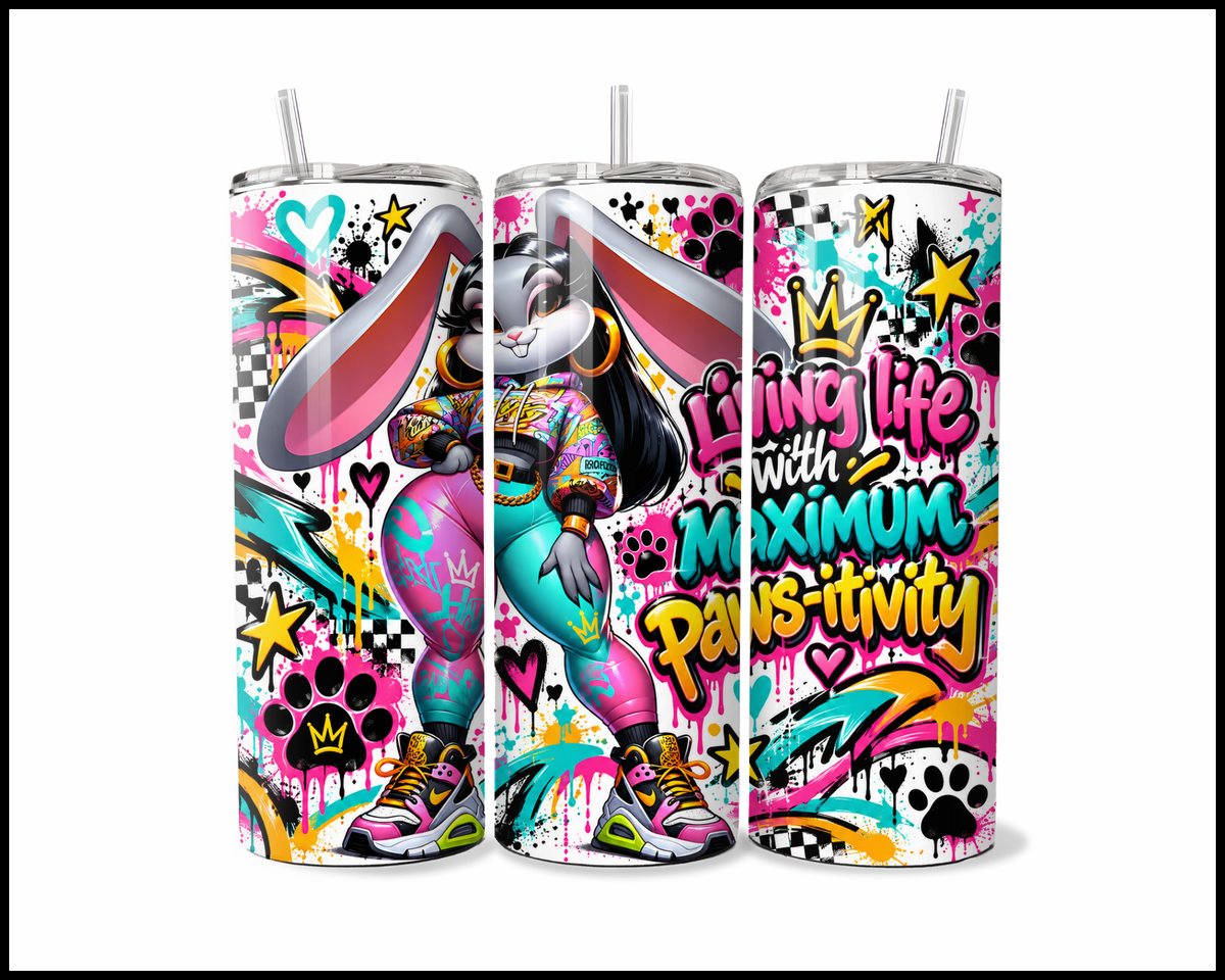 Living Life With Maximum Pawsitivity Stainless Steel Tumbler (6177)