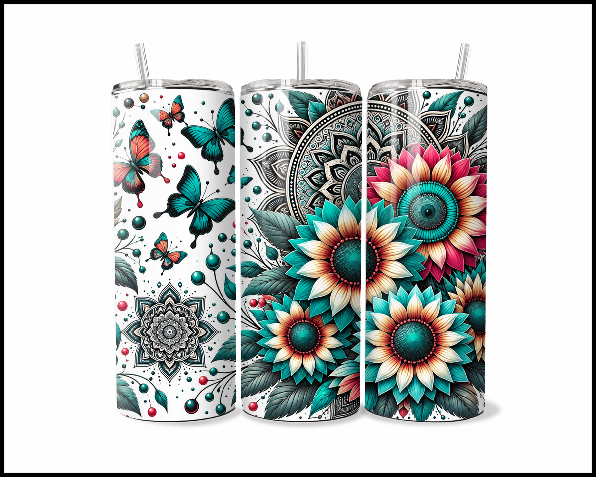 Boho Butterfly Breeze Stainless Steel Tumbler (6271)