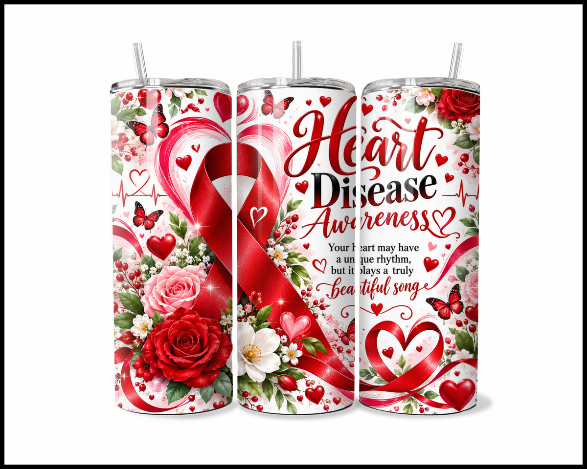 Heart Disease Awareness Stainless Steel Tumbler (6288)