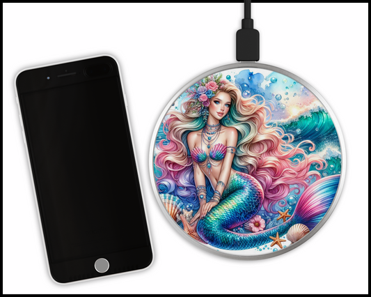 Mermaid Sublimated Wireless Phone Charger (062)