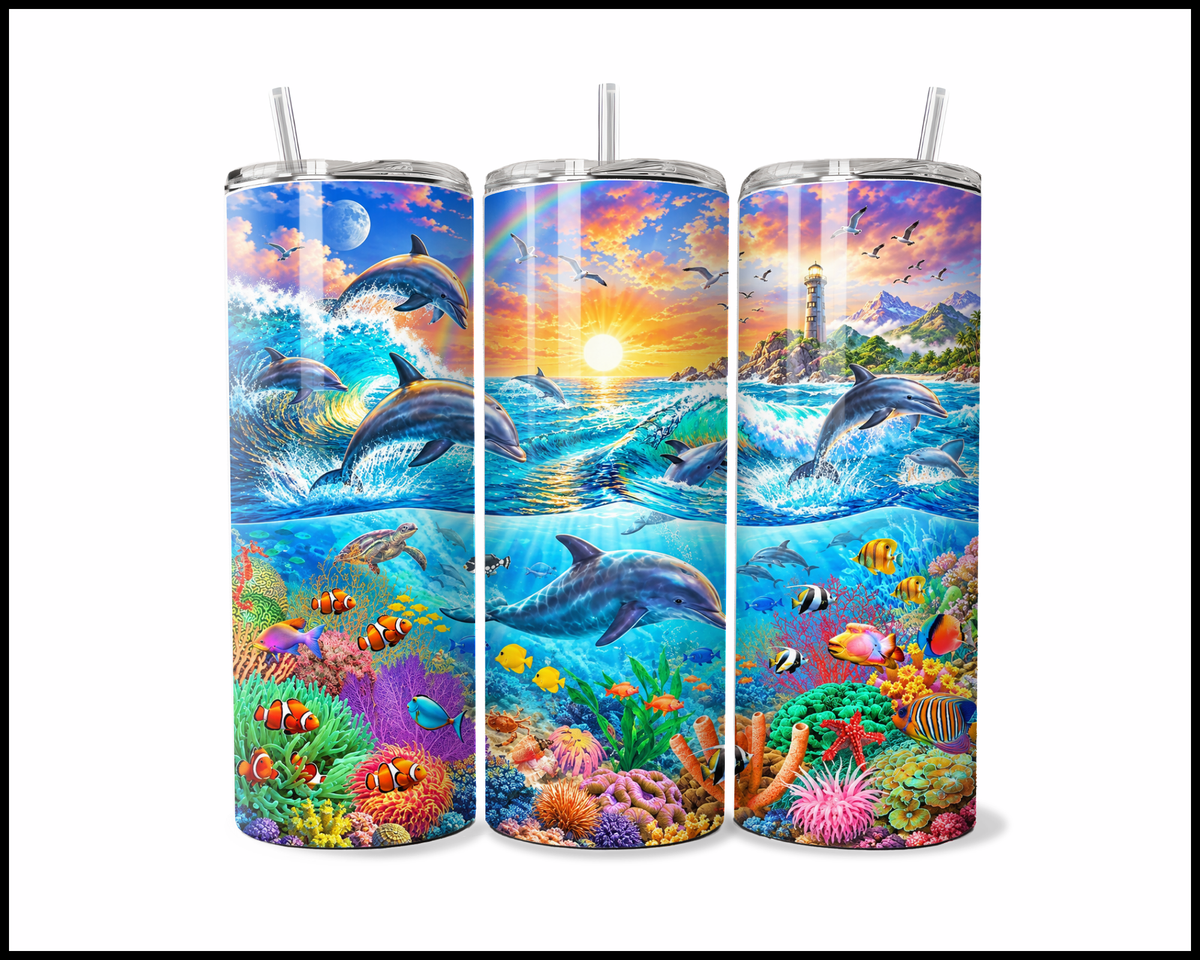 Dolphin Dawn Stainless Steel Tumbler (6312)