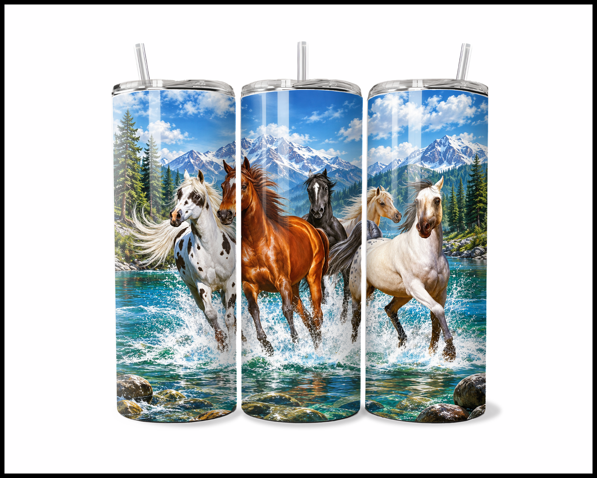 Galloping Glaciers & Wild Manes Stainless Steel Tumbler (6327)