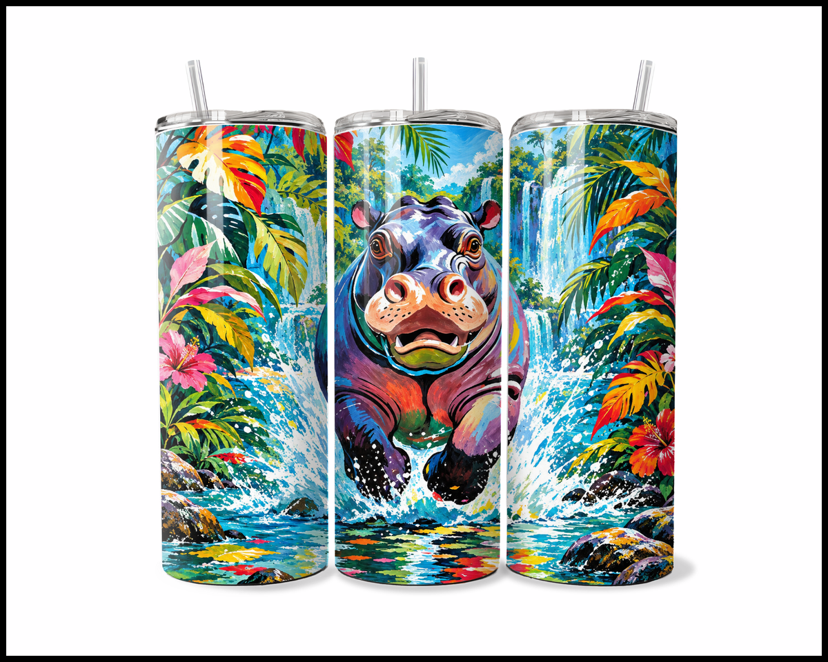 Happy Hippo Splashes Stainless Steel Tumbler (6330)