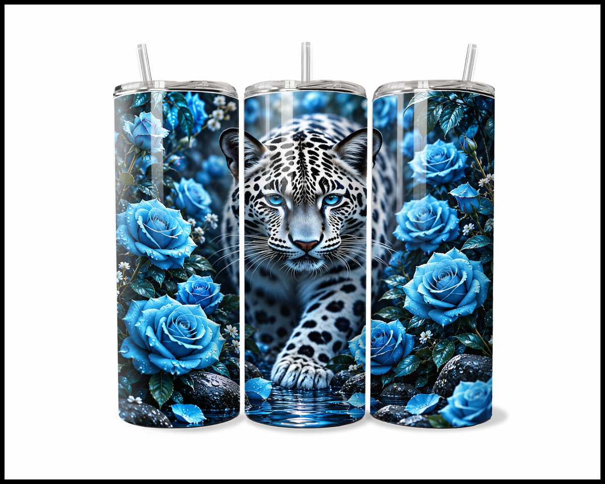 Sapphire Leopard Dreams Stainless Steel Tumbler (6332)