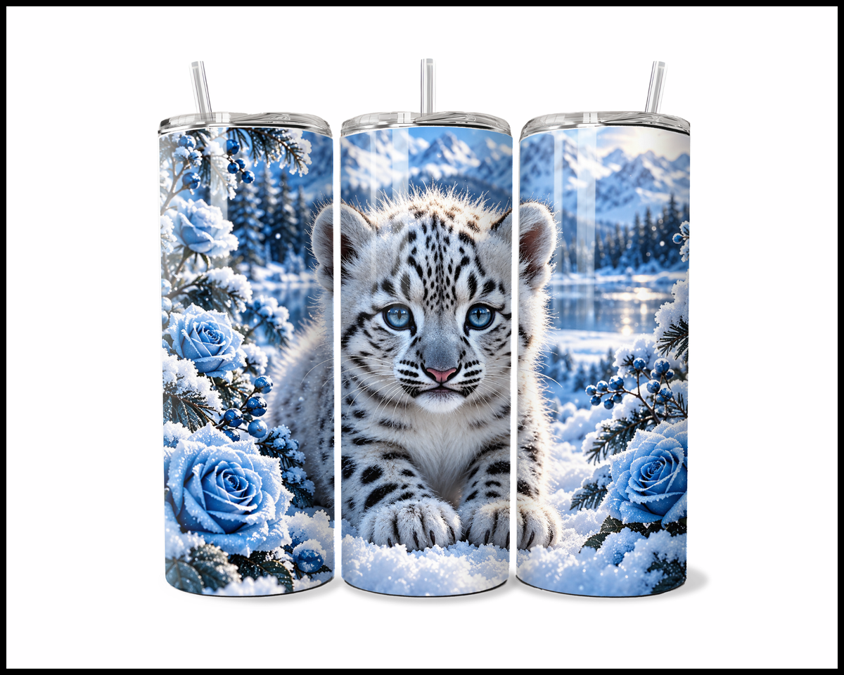 Blue-Eyed Winter Fluff Stainless Steel Tumbler (6333)
