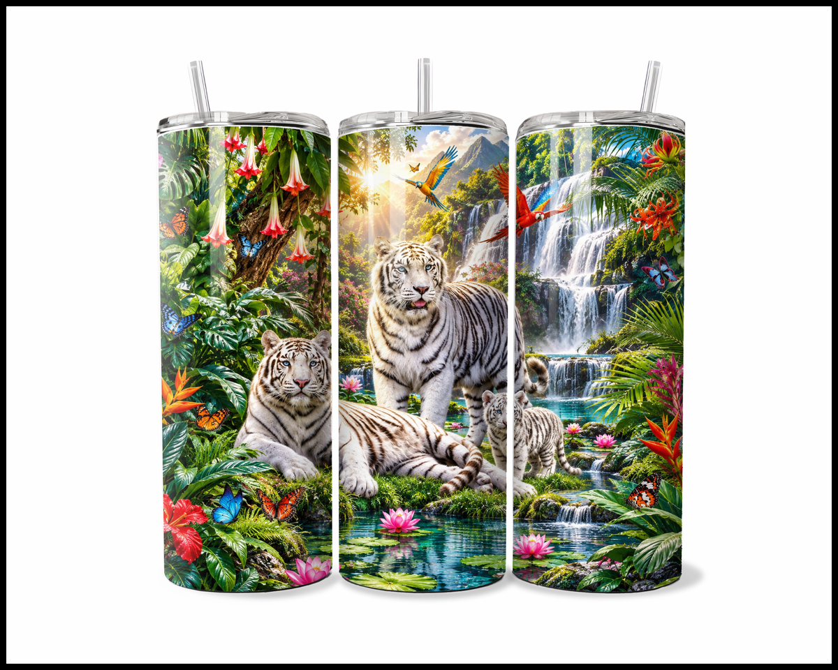 Snow-White Jungle Dynasty Stainless Steel Tumbler (6336)