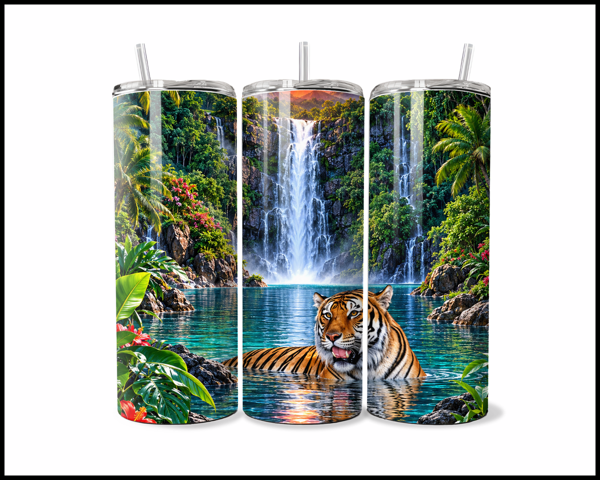 Stripes & Sunset Splashes Stainless Steel Tumbler (6341)