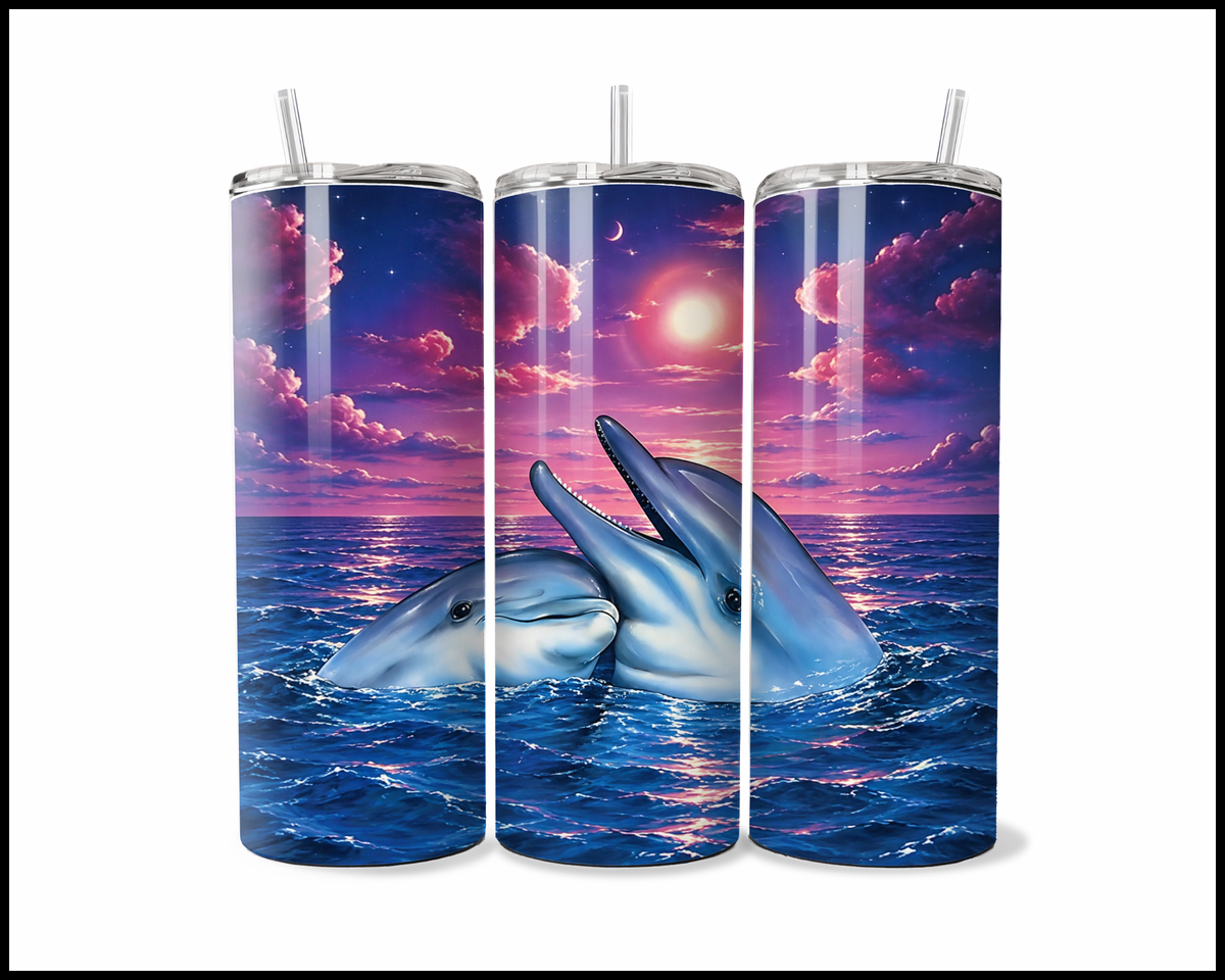 Twilight Waves & Cotton Candy Skies Stainless Steel Tumbler (6356)