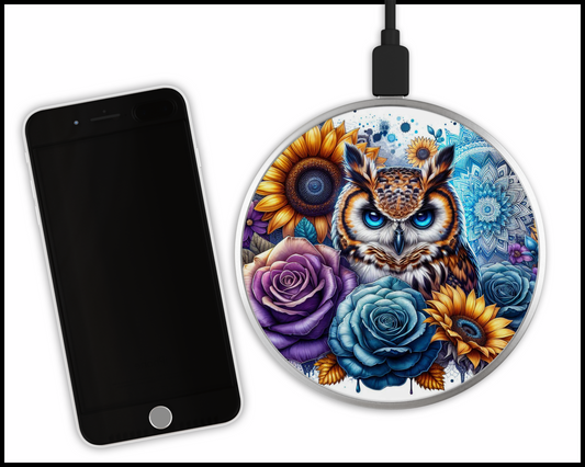 Owl Sublimated Wireless Phone Charger (068)