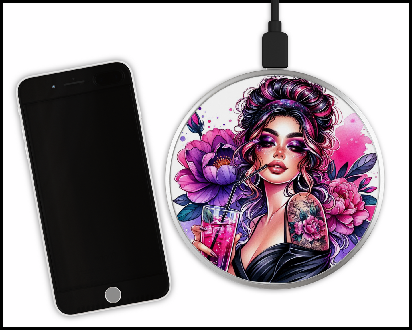 Beautiful Bad Ars@ Sublimated Wireless Phone Charger (256)