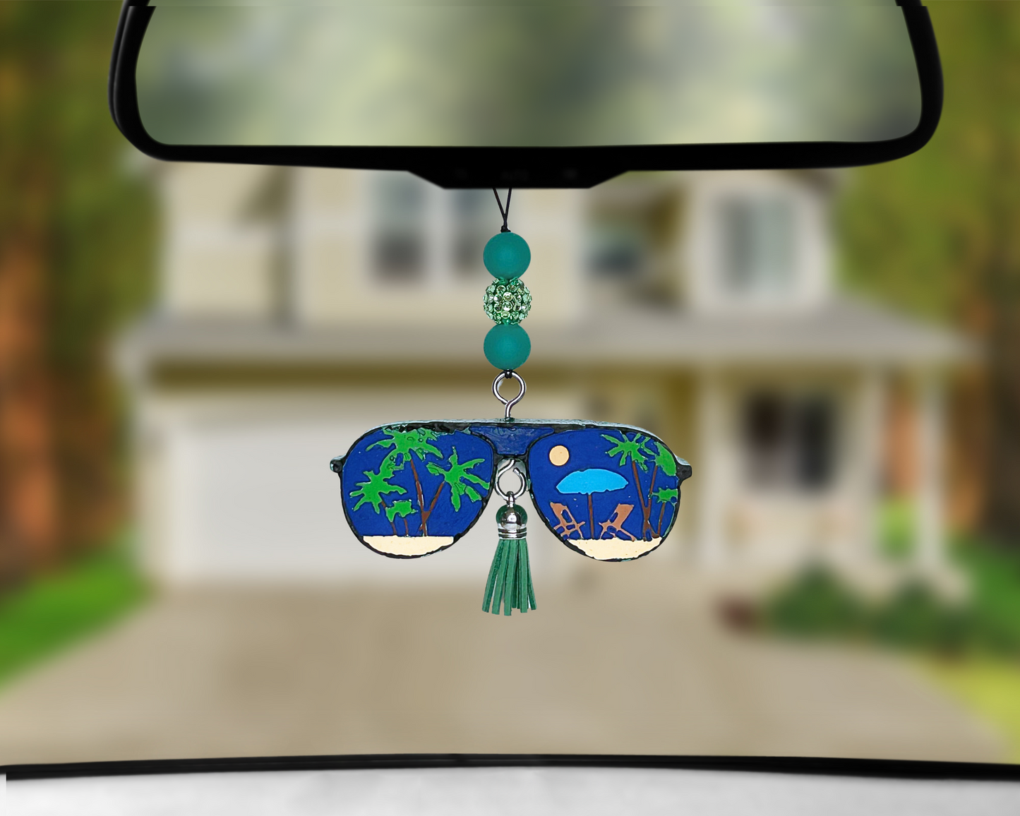 Tropical Glasses Blinged Car Freshie