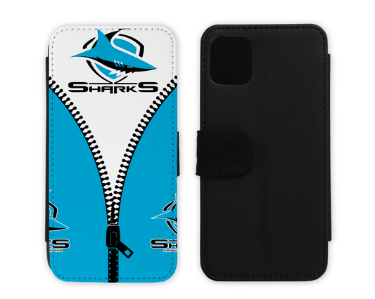 Cronulla Sharks Leather Flip Case  (Many Models Available)