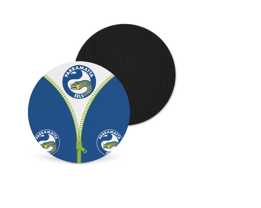 Parramatta Eels Zip Up Neoprene Drink Coaster x2 (Round)