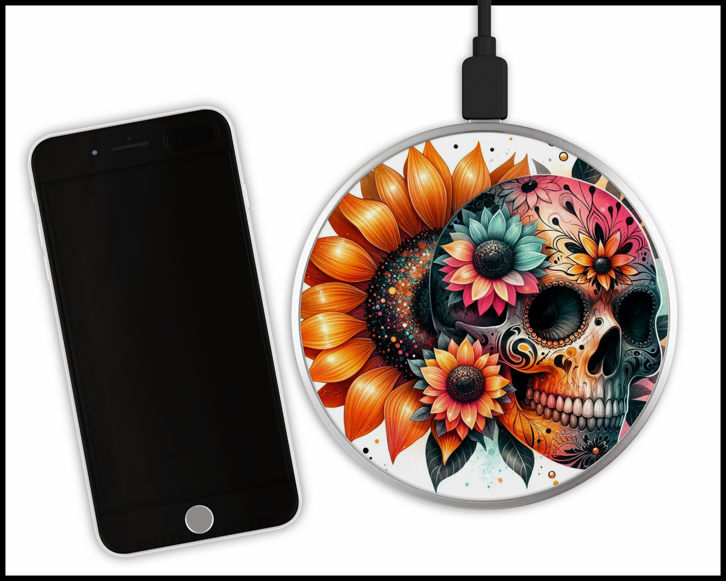 Skull Sublimated Wireless Phone Charger (072)