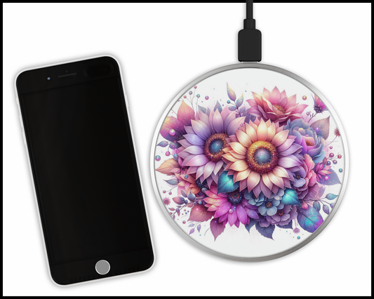 Floral Sublimated Wireless Phone Charger (472)