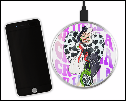 Cruella de Vil Sublimated Wireless Phone Charger (372)