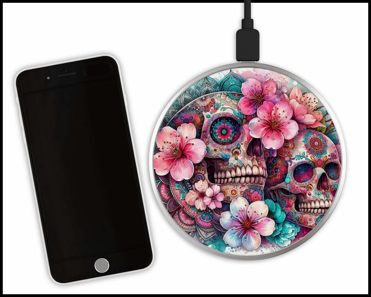 Skull Sublimated Wireless Phone Charger (078)