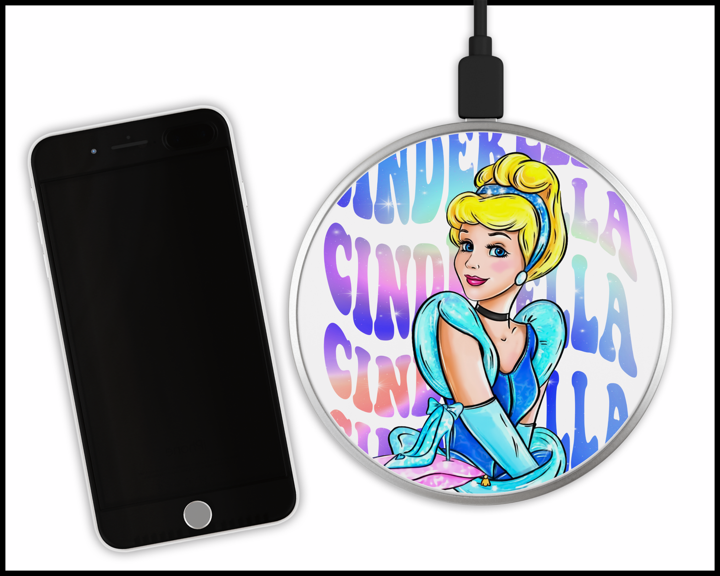 Cinderella Sublimated Wireless Phone Charger (379)