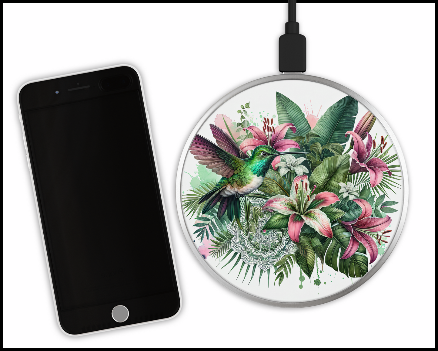 Tropical Humming Bird Sublimated Wireless Phone Charger (007)