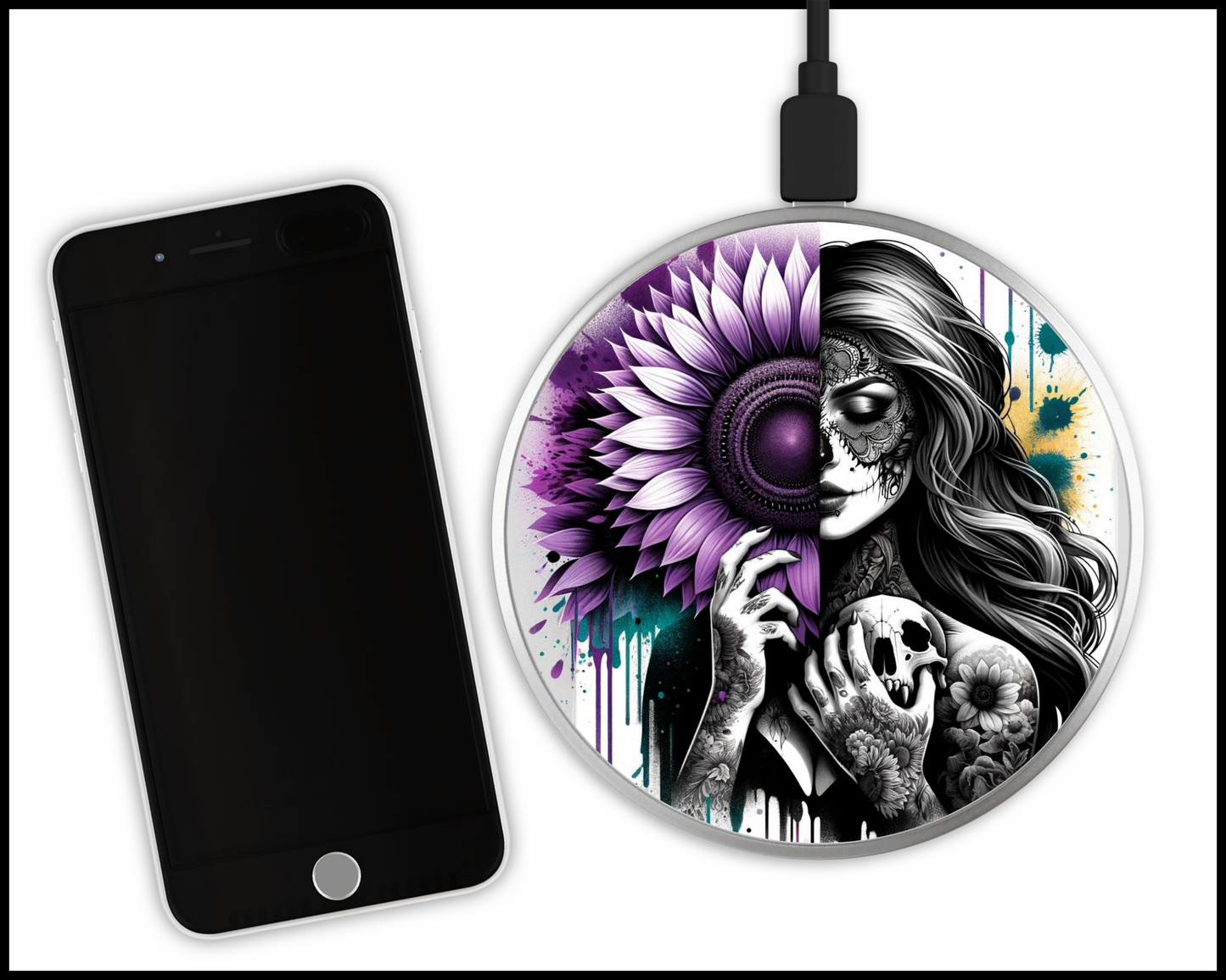 Mandala Women Sublimated Wireless Phone Charger (157)