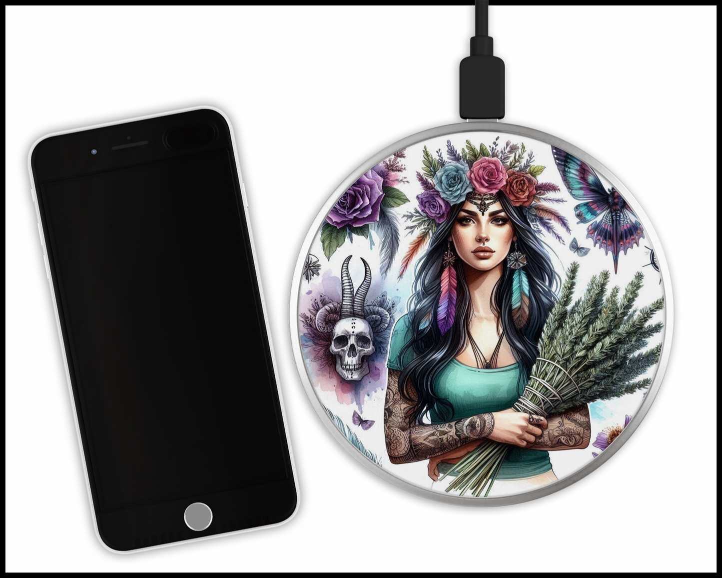 Sage Queen Sublimated Wireless Phone Charger (307)