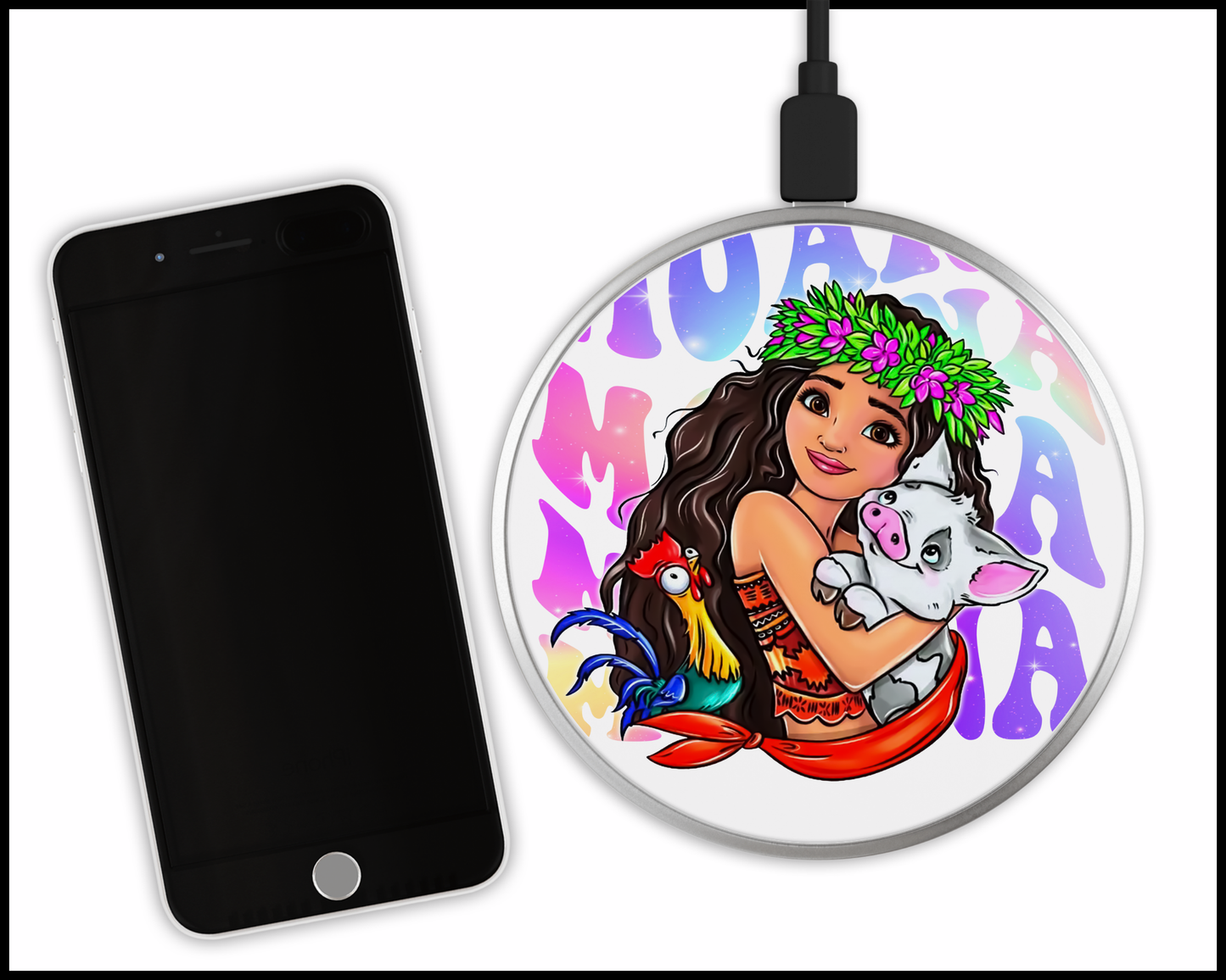 Moana Sublimated Wireless Phone Charger (380)