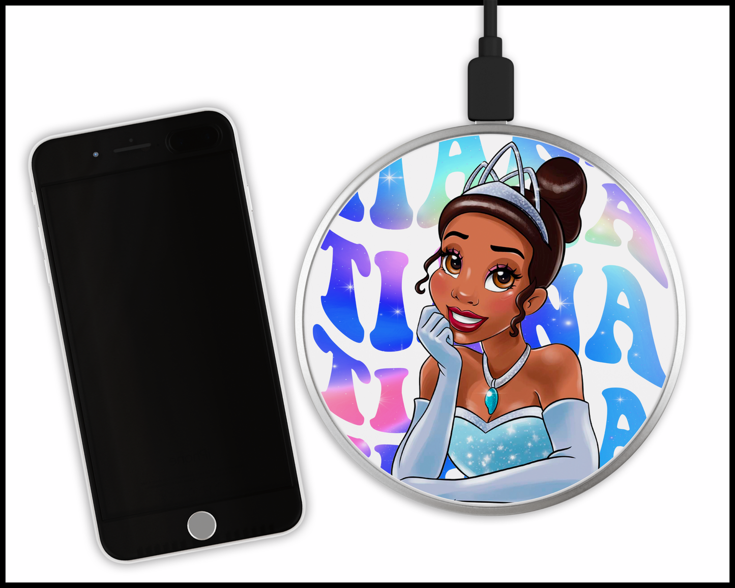 Tiana Sublimated Wireless Phone Charger (384)