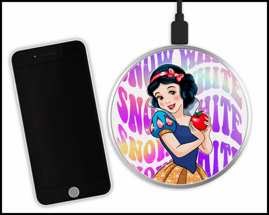 Snow White Sublimated Wireless Phone Charger (389)