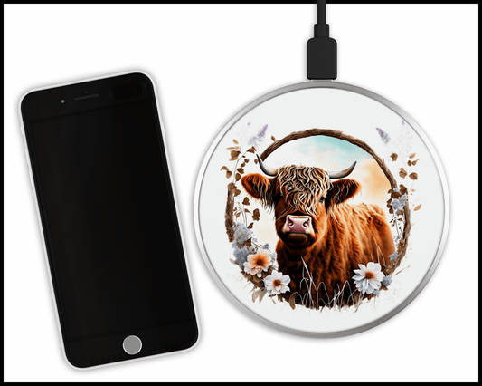 Highland Cow Sublimated Wireless Phone Charger (308)