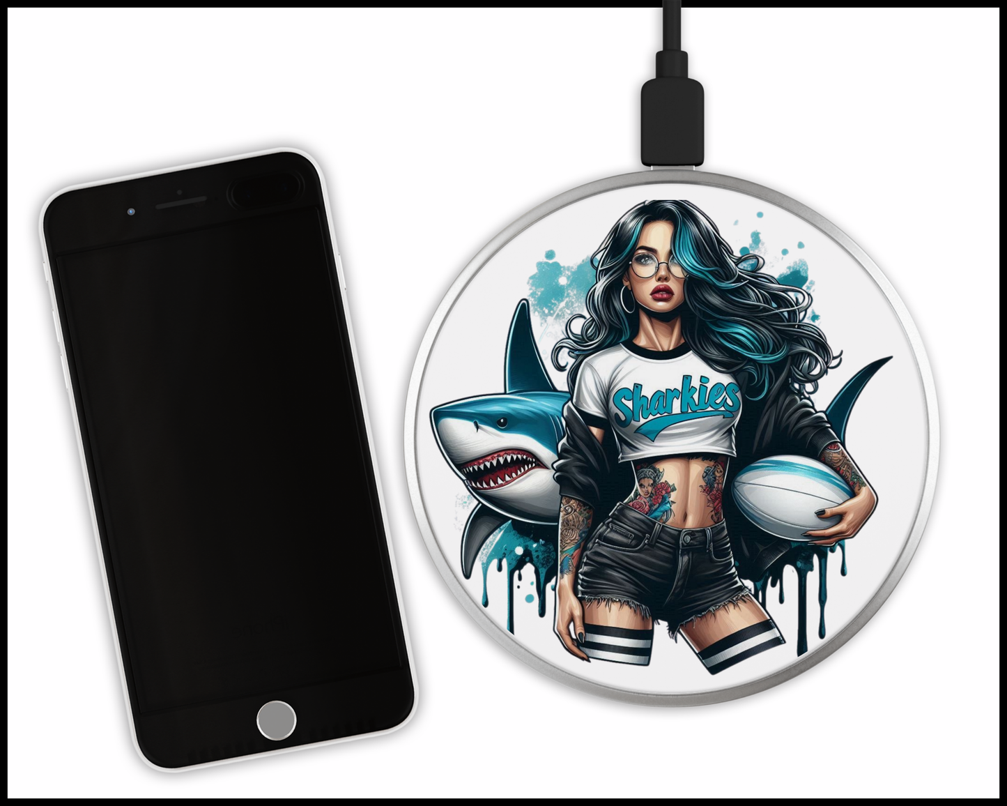 Cronulla Sharks Sublimated Wireless Phone Charger (396)