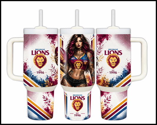 Big Guzzler Brisbane Lions Stainless Steel Tumbler (975)