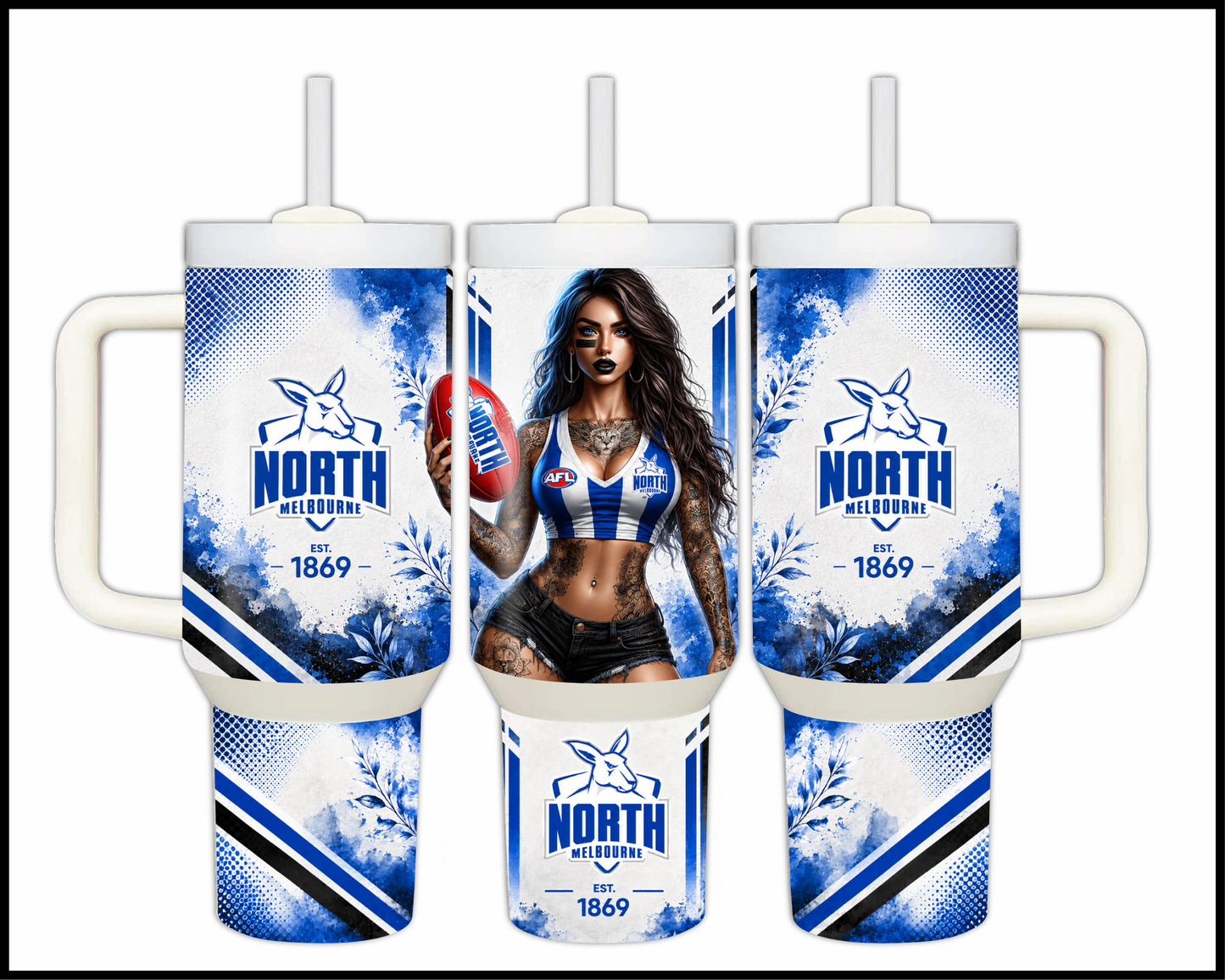 Big Guzzler North Melbourne Stainless Steel Tumbler (985)