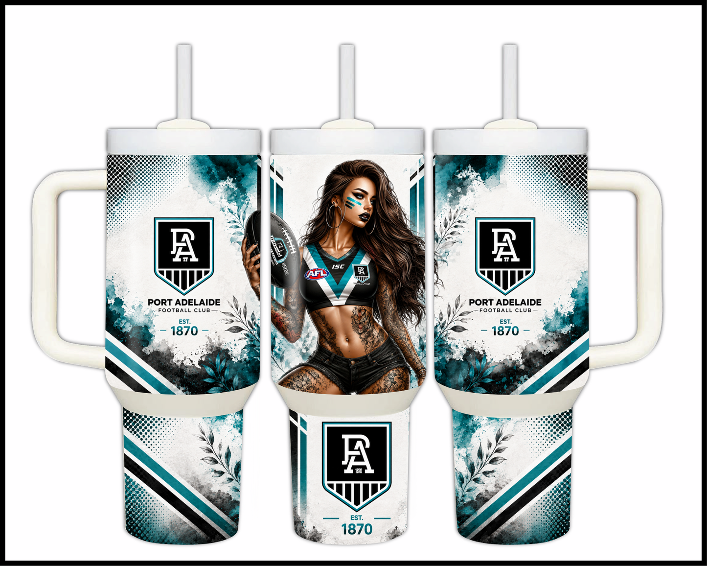 Big Guzzler Port Adelaide Stainless Steel Tumbler (986)