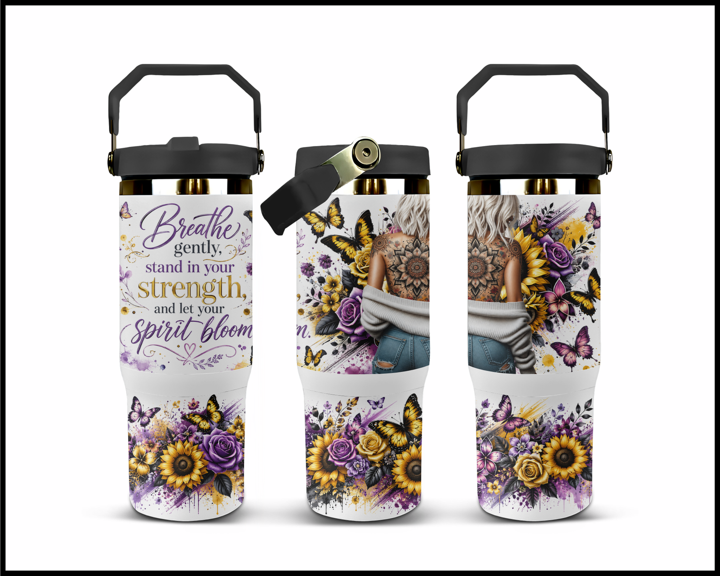 Let Your Spirit Bloom Big Guzzler Stainless Steel Tumbler (993)