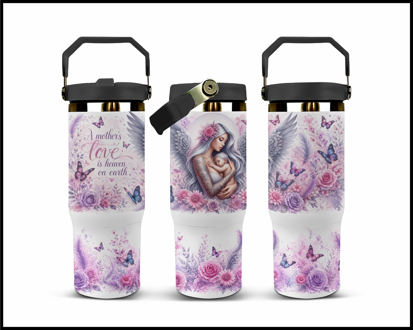 A Mother's Love Is Heaven On Earth Big Guzzler Stainless Steel Tumbler (999)