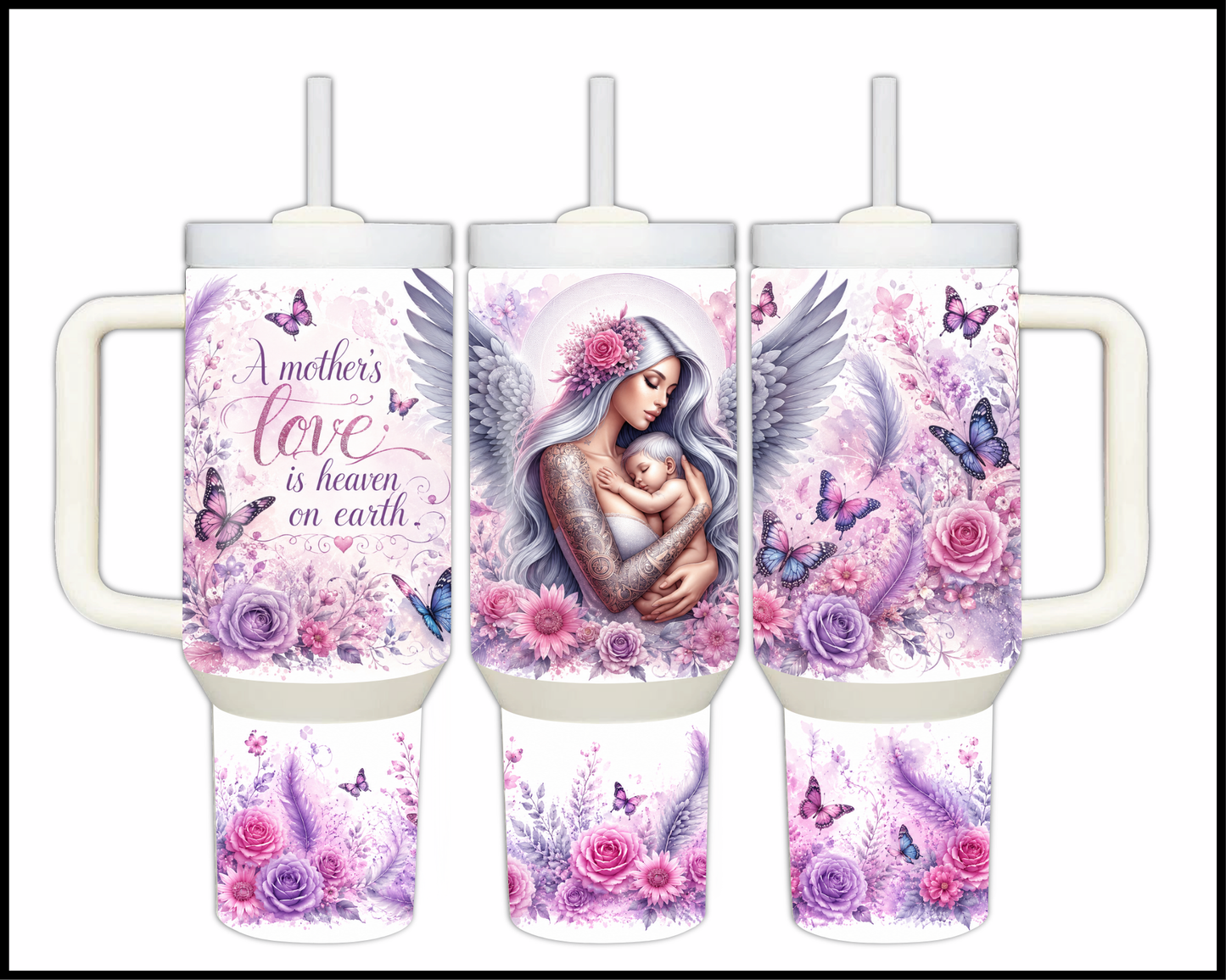 A Mother's Love Is Heaven On Earth Big Guzzler Stainless Steel Tumbler (999)