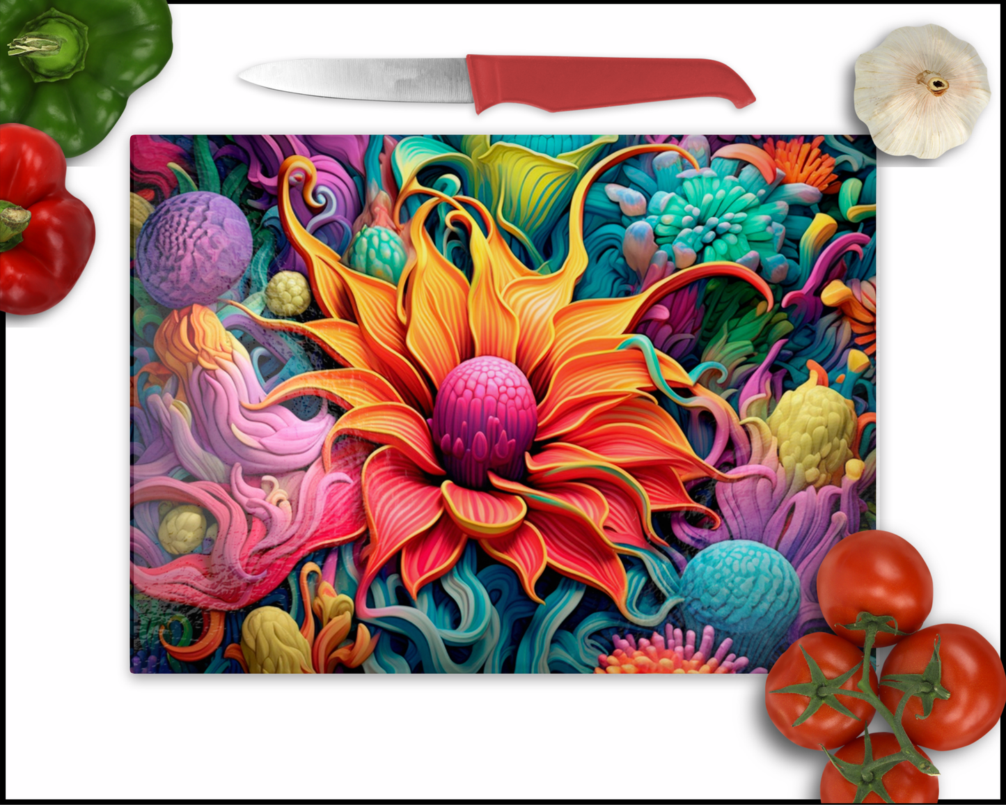 Floral (2) Sublimated Cutting Board (007)