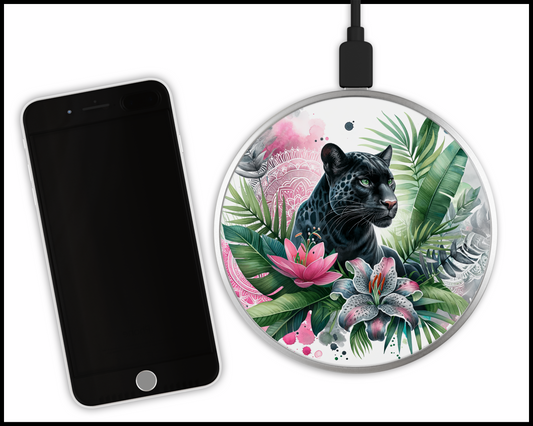 Tropical Black Panther Sublimated Wireless Phone Charger (009)