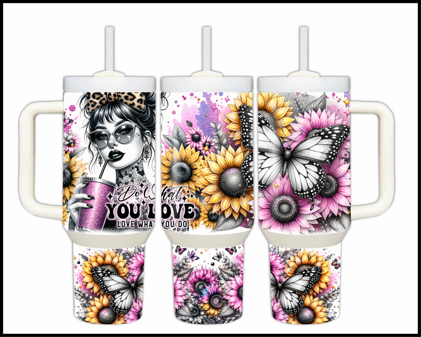 Do What You Love, Love What You Do Stainless Steel Big 40oz Tumbler (058)