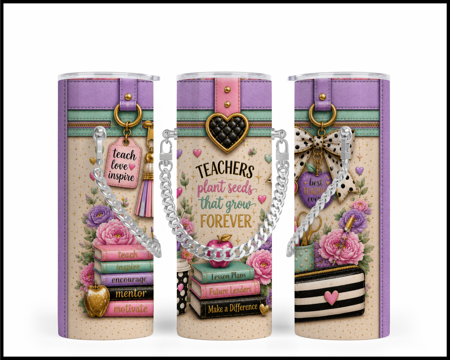 Teachers Plant Seeds That Grow Forever Chain Tumbler (3110)