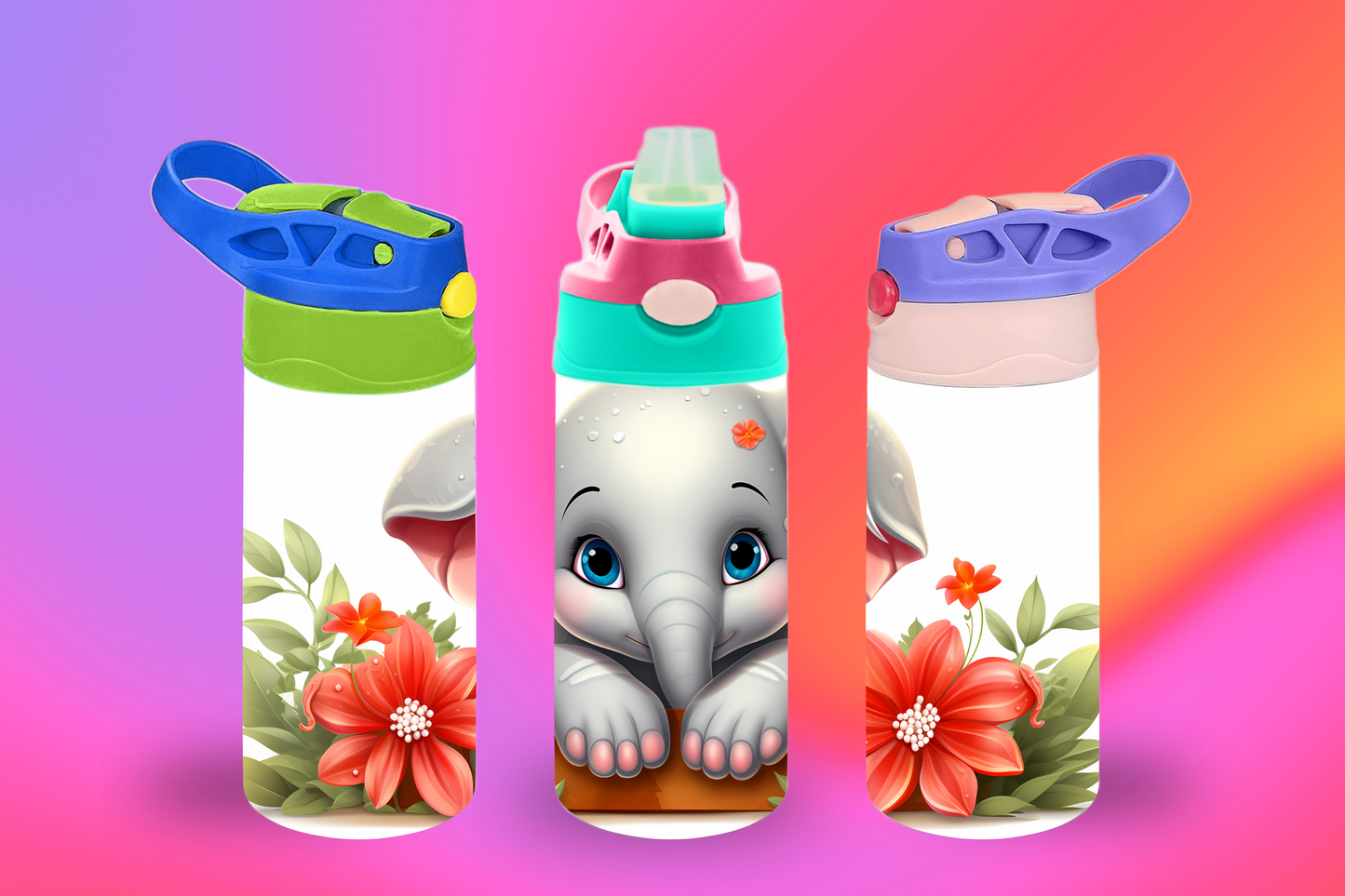 Baby Elephant Sippy Cup / Kids Bottle