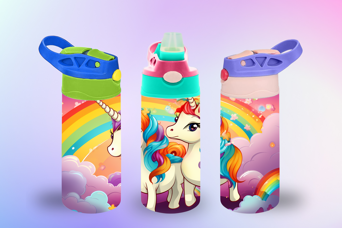 Baby Rainbow Unicorns Sippy Cup / Kids Bottle