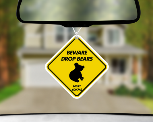 Beware of Drop Bears Car Air Freshener