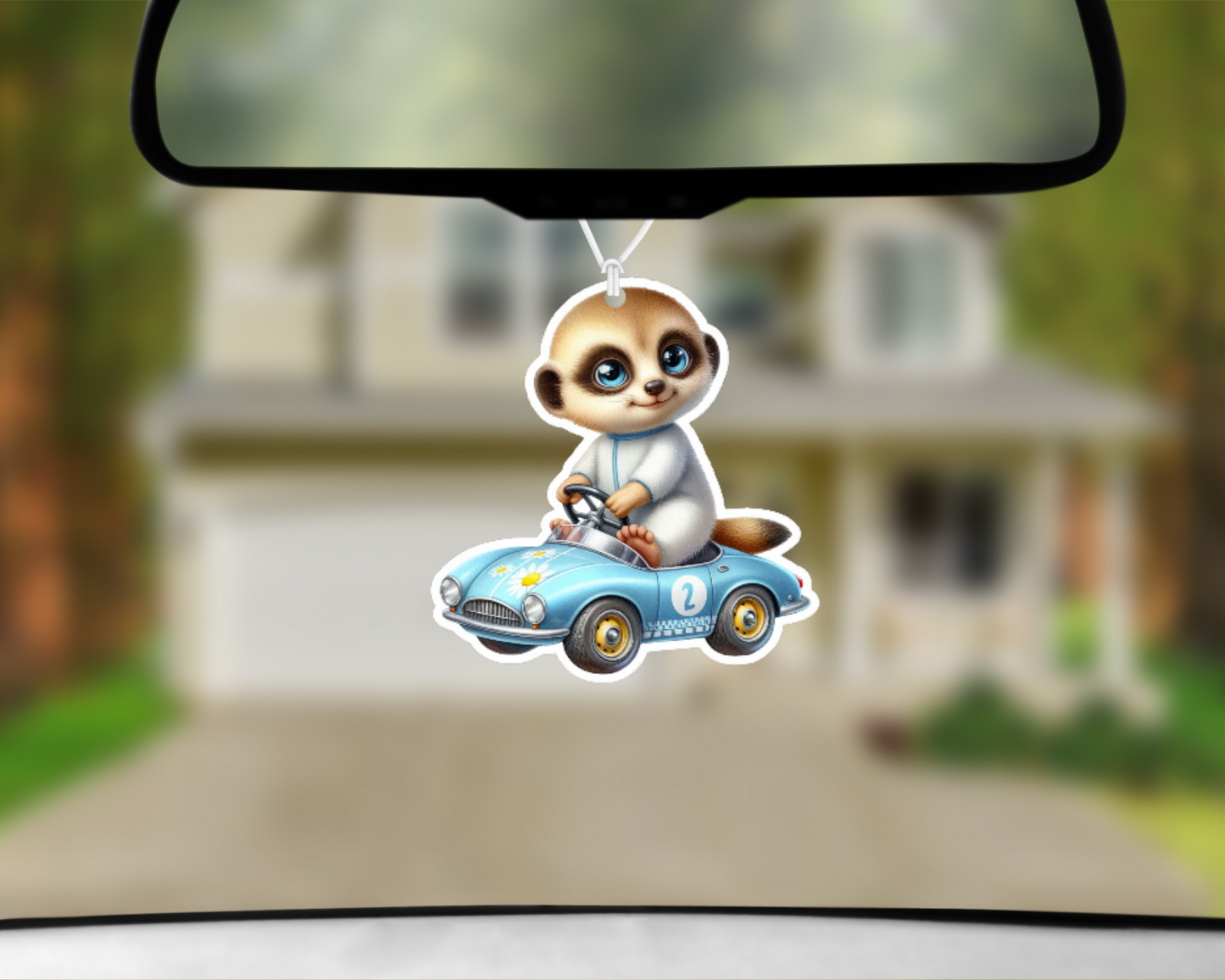 Blue Meercat Racer Car Air Freshener