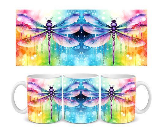 Bright Dragonflies Ceramic Mug