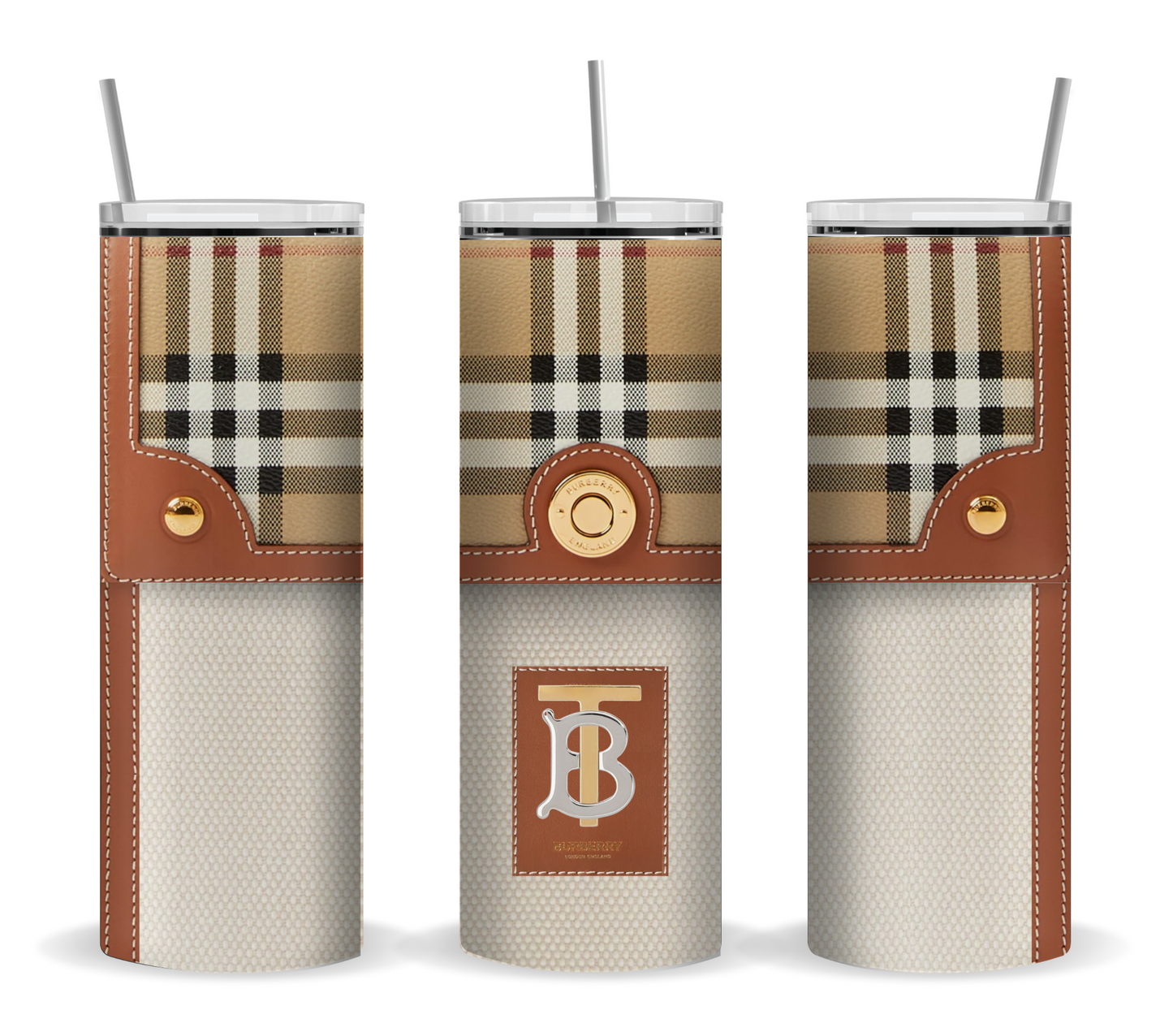 Burberry Handbag Inspired Tumbler (004)